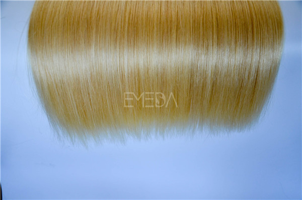 Blonde Russian hair double drawn hair weft  ZJ0064